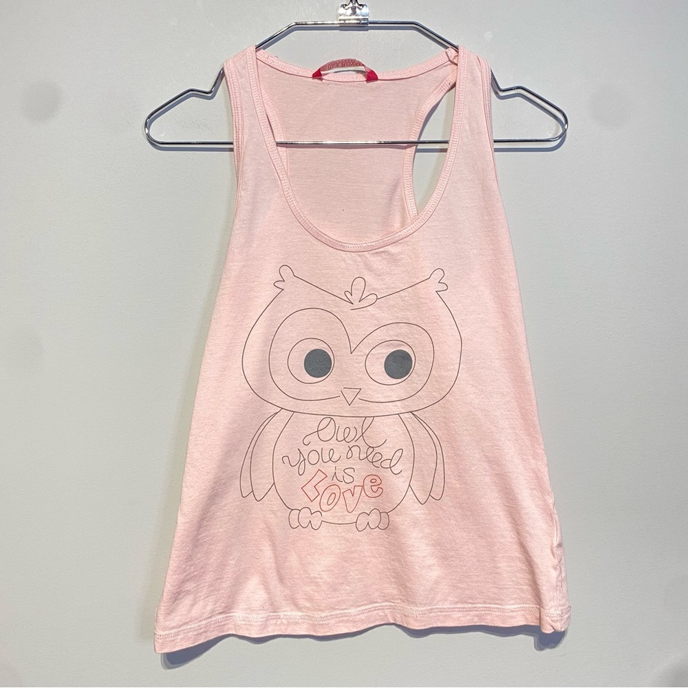🛍️ 4 for 20$ / Pajama Owl Tank Top / Pink / M